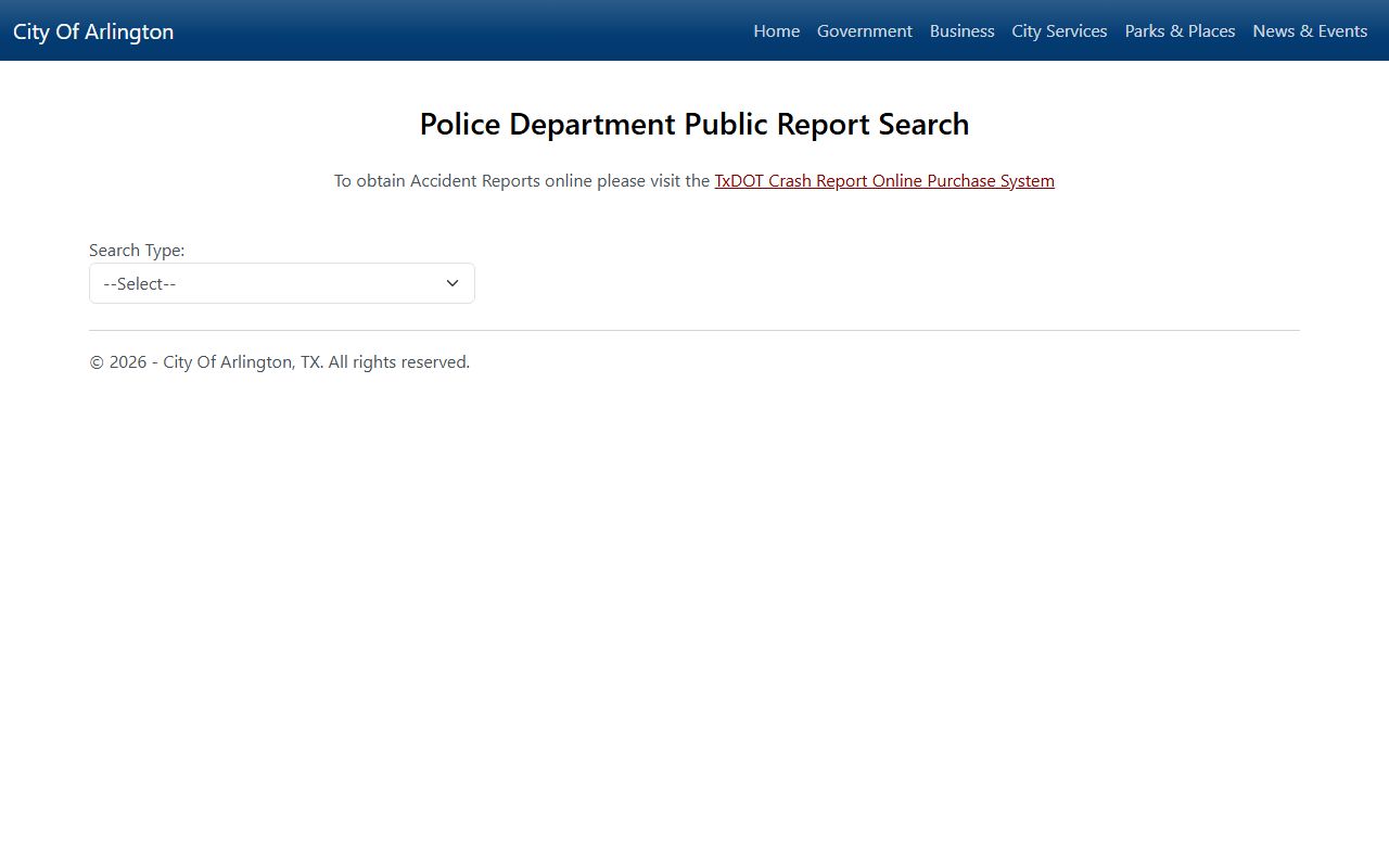 Arlington recent arrests public report search tool