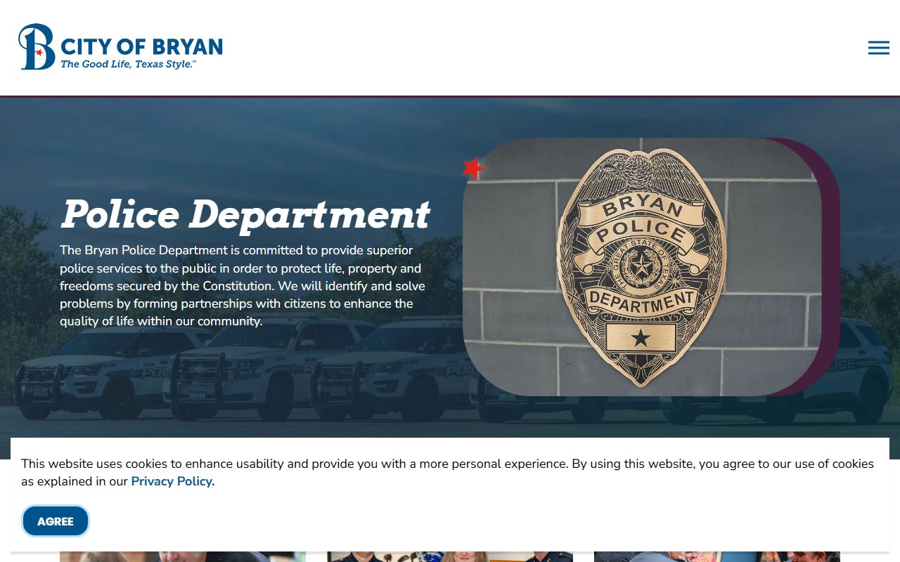 Bryan recent arrests police department website