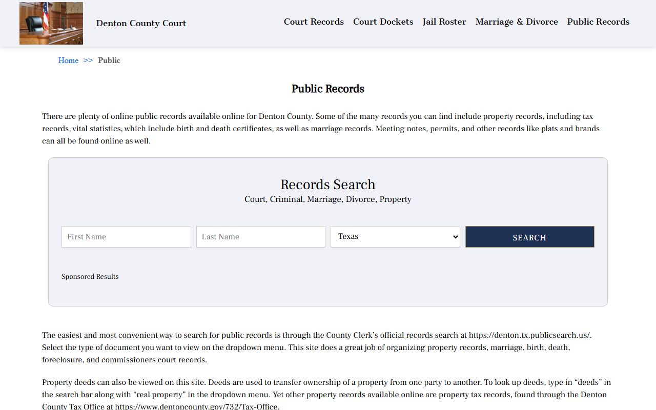 Denton recent arrests county public records search