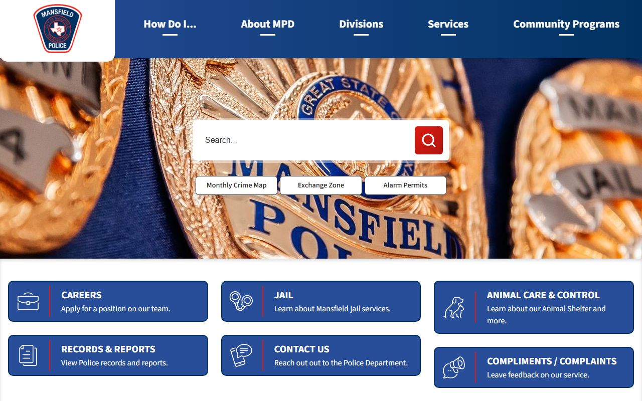 Mansfield recent arrests police department website