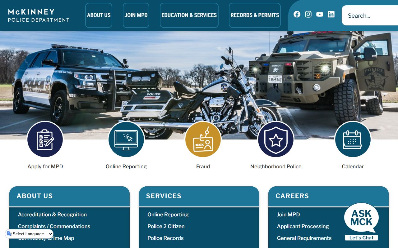 McKinney recent arrests police department website