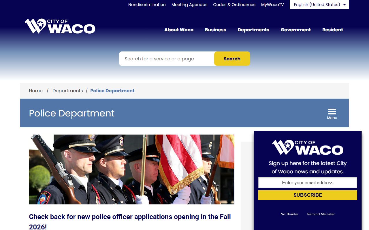 Waco recent arrests police department portal