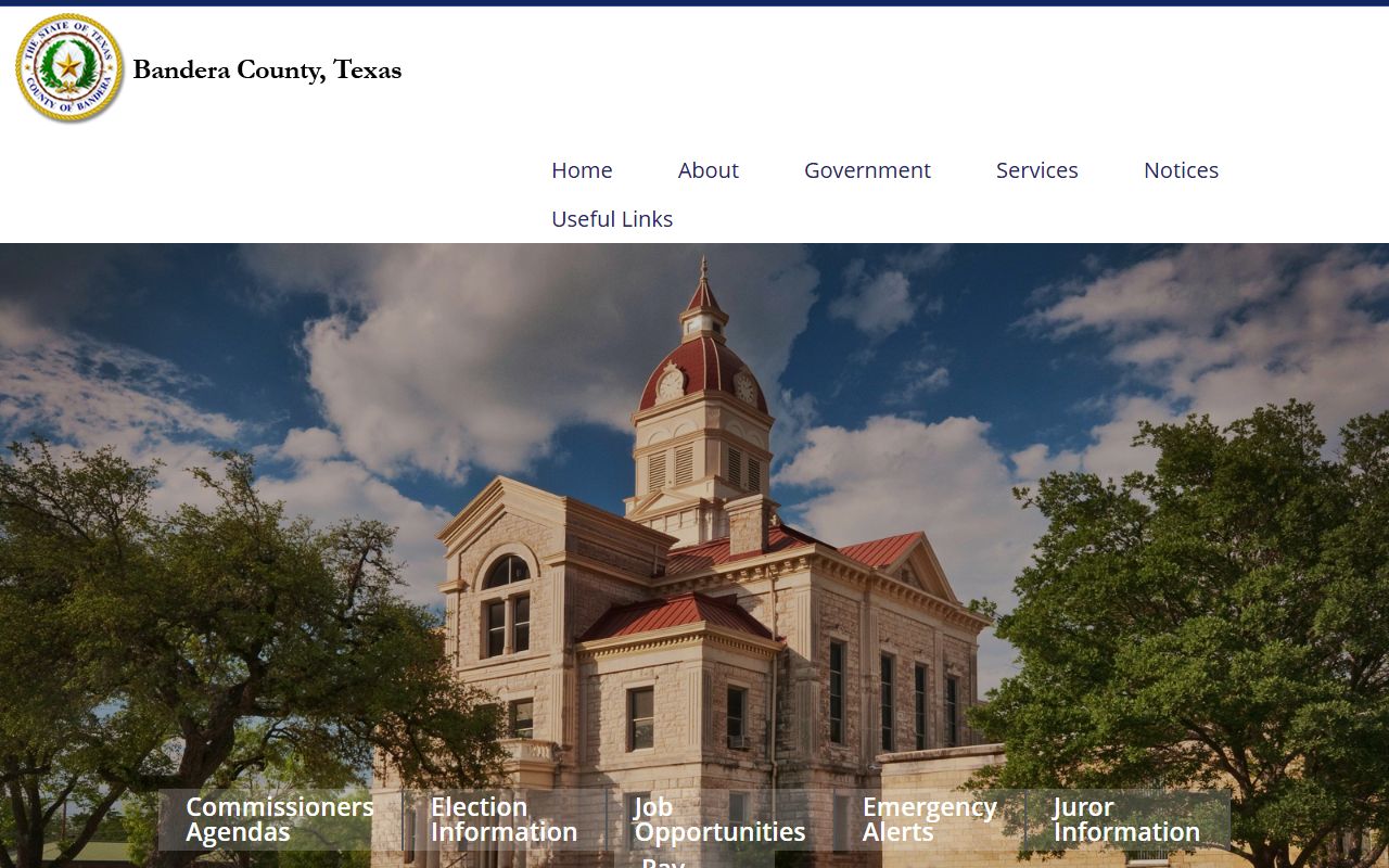 Bandera County recent arrests county website homepage