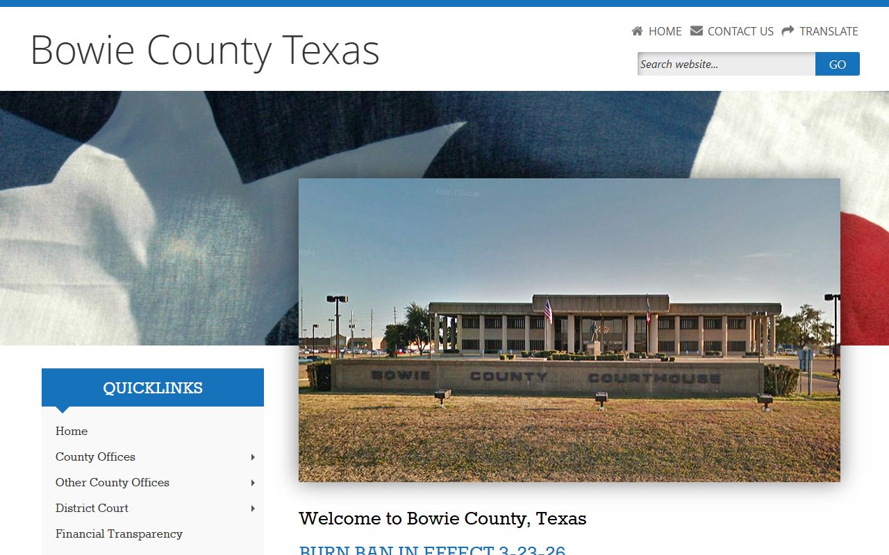 Bowie County recent arrests county website and sheriff office information
