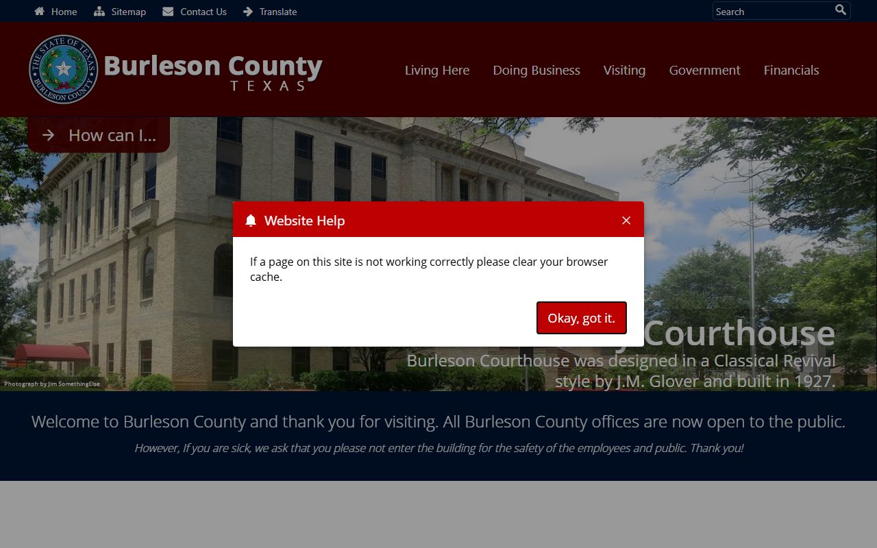 Burleson County recent arrests county website and sheriff contact info