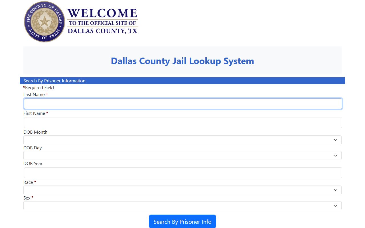 Dallas County recent arrests jail lookup search system