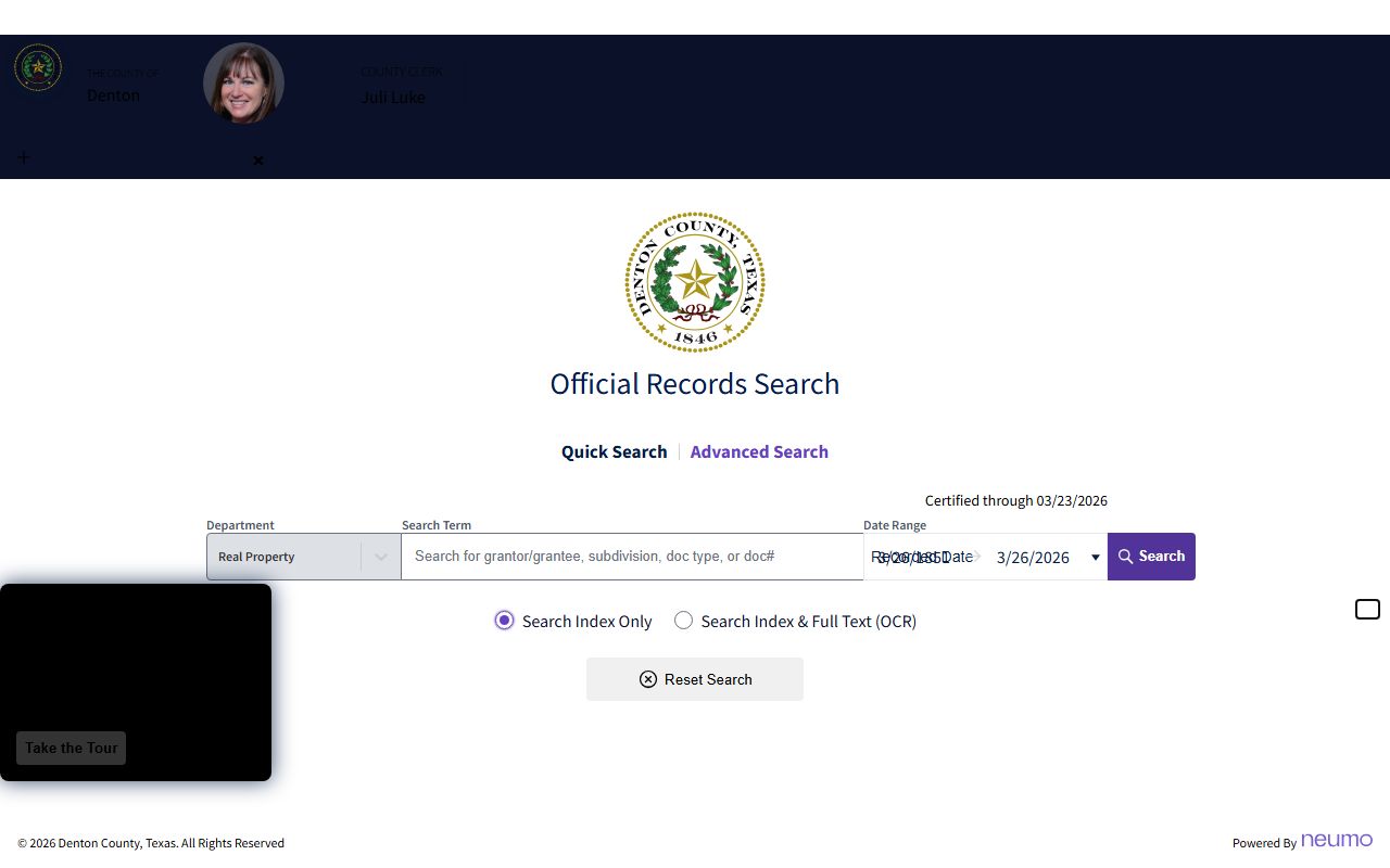 Denton County recent arrests records search portal