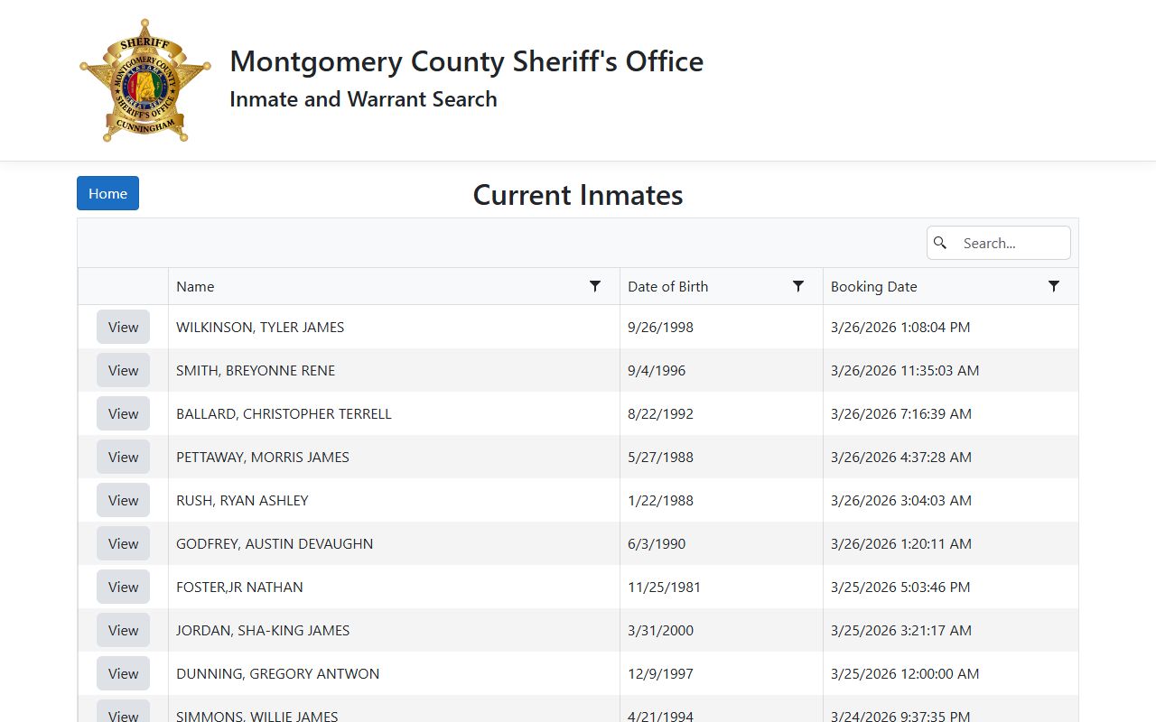 Montgomery County current inmates search portal for recent arrests in Conroe Texas